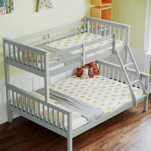 Camas Infantiles, Camas Blancas y Grises para Niños, Estructura para Niños, Camas de Princesa para Niñas, Camas Literas Completas para Adultos con Escaleras - Product Image 6
