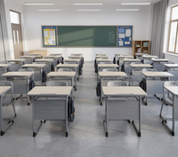 Ensemble de bureau et de chaise d'école, simple, pour la lecture, l'étude, en métal, banc d'école moderne pour étudiants, mobilier d'école