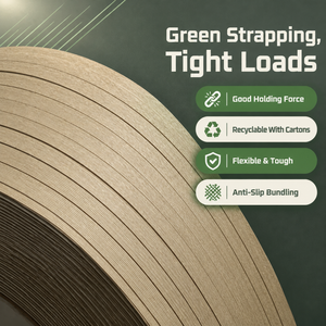 Cinta de flejado de papel de fabricante chino, fácil manejo para flejado manual y a máquina, uso industrial - Product Image 1