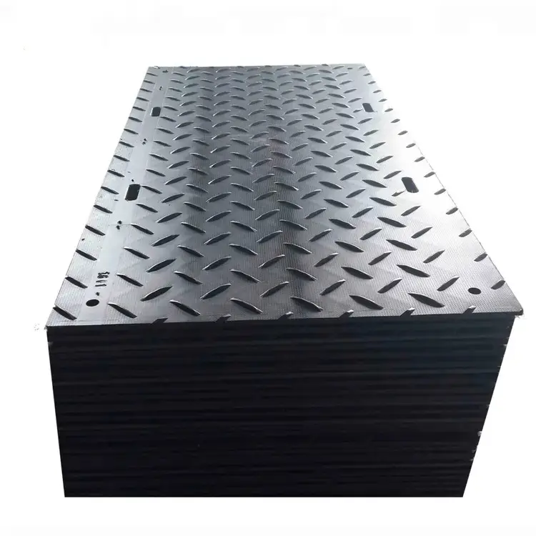 4x8 플라스틱 Uhmwpe 임시 중장비 건설 트랙 도로 매트 Hdpe 지상 보호 매트