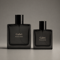 Flacon de parfum noir personnalisé OEM avec étiquette privée 50 ml avec boîte, flacon de parfum 100 ml, flacon de parfum de luxe avec emballage en boîte