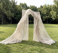 Arco de Organza Grande para Decoración de Bodas al Aire Libre, Accesorio para Escenario, Decoración para Eventos y Bodas