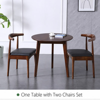 Table Ronde en Bois Massif de Style Nordique pour Réunions d'Affaires, Table Ronde Simple et Décontractée pour Repas, Café et Réceptions
