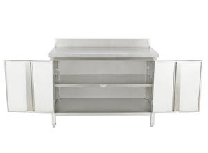 Plan de travail de cuisine en acier inoxydable robuste avec armoire |   Équipement de cuisine commerciale pour restaurant, hôtel, cuisine domestique - Product Image 3