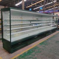 Réfrigérateur à vitrine ouverte de haute qualité pour boissons et légumes, R290, rideau d'air, refroidisseur multi-plateaux avec compresseur intégré