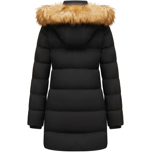 Kadın kış kalınlaşmak kirpi ceket sıcak kar ceket kürk çıkarılabilir kaput ile - Product Image 2