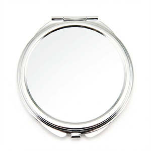 Mini Round <b>Compact</b> 2x Double-Sided Folding Pocket Metal Makeup <b>Mirror</b> 6cm Gold-Plated Rose Gold Silver - Product Image 2