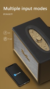 D6 מיני altavoz caixa דה סום portatil תיבת קול נייד <span class=keywords><strong>boombox</strong></span> מקצועי גדול כוח חיצוני רטרו עץ רמקול 40 ואט