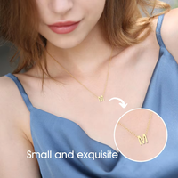 Collar con Colgante de Letra Inicial en Inglés, de Acero Inoxidable JY, Chapado en Oro de 18K, con Nombre Personalizado, Regalo de Cumpleaños
