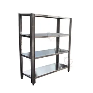 Adjustable Commercial Industrial Kitchen Storage Shelf 4-tier Stainless Steel Shelving Rack Storage Stacking Racks