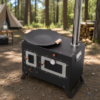 Four à pizza portable de luxe en fer et bois de haute qualité pour l'extérieur, grils BBQ, cuisine de camping et pique-nique pour la cuisson