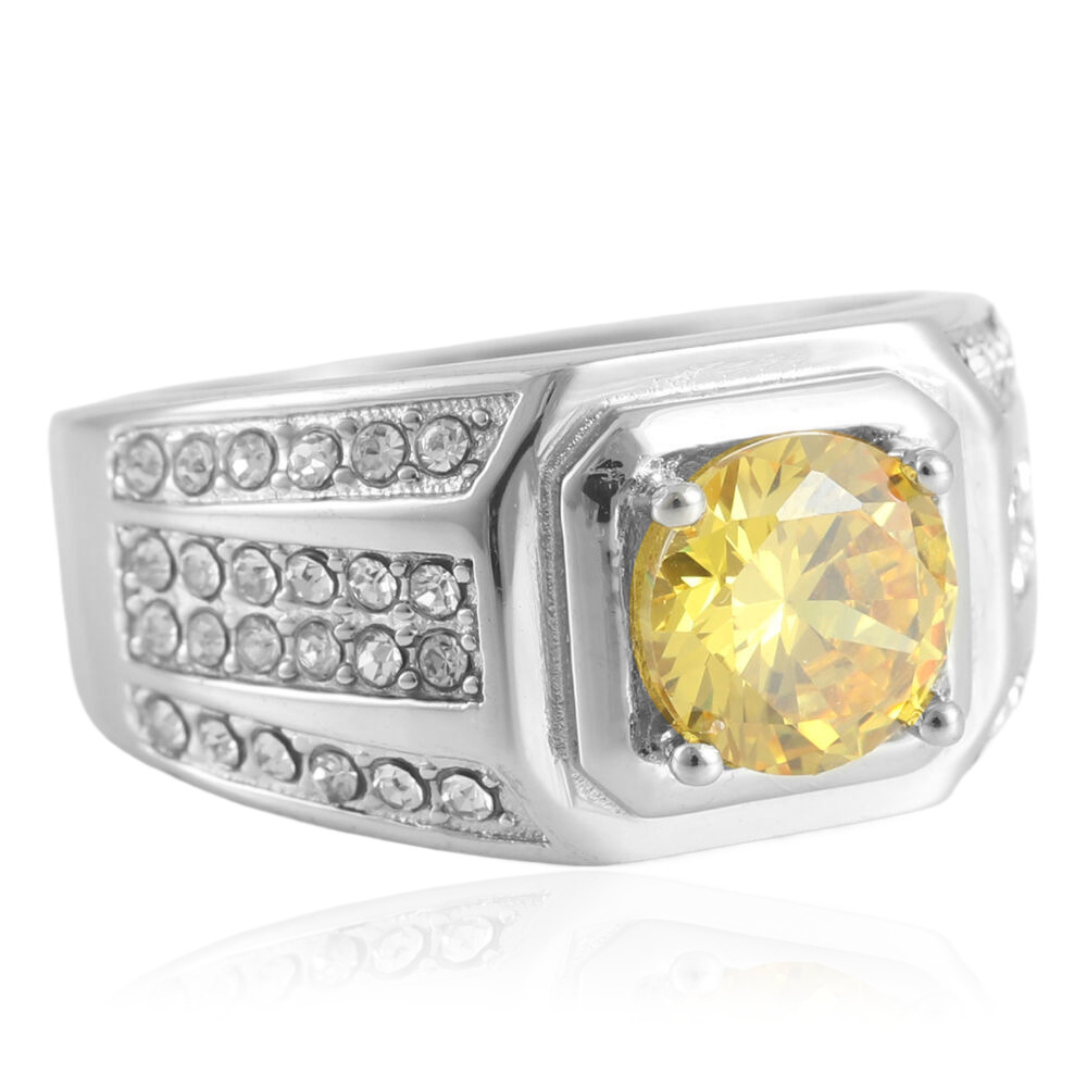 Steel-colored yellow gemstone (US grade)
