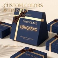 Boîte alimentaire haut de gamme personnalisée avec logo, en matériaux recyclés, couvercle et base, emballage cadeau pour chocolat avec fenêtre en PVC, ruban doré et nœud.