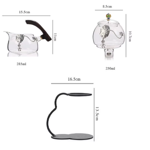 Tetera de Vidrio Transparente Resistente al Calor al por Mayor con Filtro, Juego de Café y Té, Tetera de Riego Automático, Ecológica y de Grado Alimenticio - Product Image 6