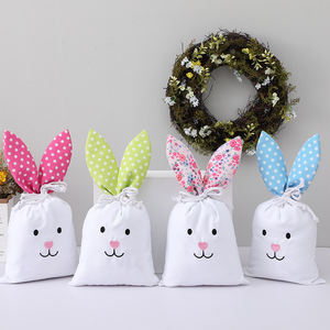 Panier de Pâques personnalisé en gros, décoration de panier de Pâques, sac à cordon de Pâques, sac de lapin de Pâques vierge pour enfants - Product Image 6