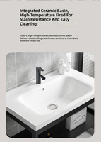 Ensemble de meuble-lavabo mural en aluminium pour petits appartements, avec vasque en céramique pour usage domestique