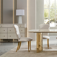 Console d'entrée moderne en bois massif avec plateau en marbre, meuble de salon avec vanité à hauteur réglable