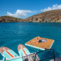 Plateforme flottante gonflable pour la plage et l'océan, matelas aquatique multi-personnes, îles flottantes pour le loisir, tapis de détente pour le lac, la mer et la piscine