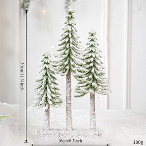 Connected Mini Tabletop <strong>Christmas</strong> <strong>Tree</strong>, Artificial Snow Frost Flocked Xmas <strong>Tree</strong>, Miniature Pine <strong>Desktop</strong> <strong>Christmas</strong> Xmas <strong>Tree</strong> - Product Image 2