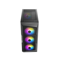 Boîtier PC Gamer Antec AX61 Mid-Tower en alliage d'aluminium perforé avec ports audio frontaux ATX Noir avec fenêtre latérale