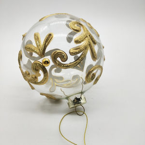 2022 unico speciale decorazione natalizia sfera in vetro trasparente sfera in vetro trasparente con motivo dorato per <span class=keywords><strong>natale</strong></span> - Product Image 4