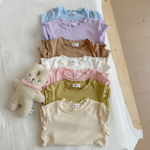 Camiseta <span class=keywords><strong>de</strong></span> Manga Larga para Niños 2026, Blusa <span class=keywords><strong>de</strong></span> Color Sólido, Top con Volantes, Camisetas Casuales <span class=keywords><strong>de</strong></span> Algodón, Camisetas Lisas para Niña - Product Image 3