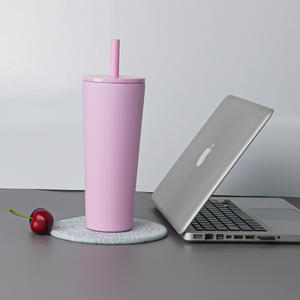 500ml 750ml Edelstahl Classic Becher mit Stroh deckel Klappdeckel Doppelwandiger Vakuum-Mehrweg-Wasser becher mit 2-in-1-Deckel-Strohhalm - Product Image 3