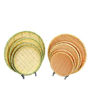 Wholesale custom bamboo products melamine bamboo charger plates eco-friend plates for hotel home restaurant