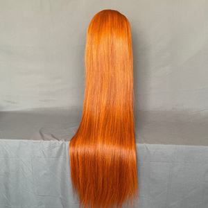 Melihair - Color Naranja Jengibre Transparente para Pelucas con Frente de Encaje 13x4, 180% de Densidad, Largo, Pre-Desplumado, 100% Cabello Humano - Product Image 2