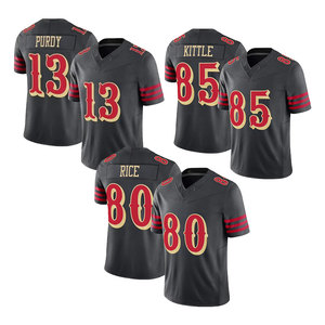 2025 2026 Nieuwe Rivaliteit Gestikte Amerikaanse Voetbaltruien 97 Bosa 23 Mccaffrey 85 Kittle 13 Purdy 42 Lott 54 Warner 80 Rijst - Product Image 5
