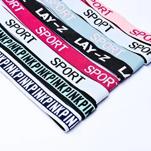 High Quality Jacquard Elastic Band Waistband With Nylon Elastic Webbing Waistband Logo 5Cm Wide Elastic Bands In Various Colors