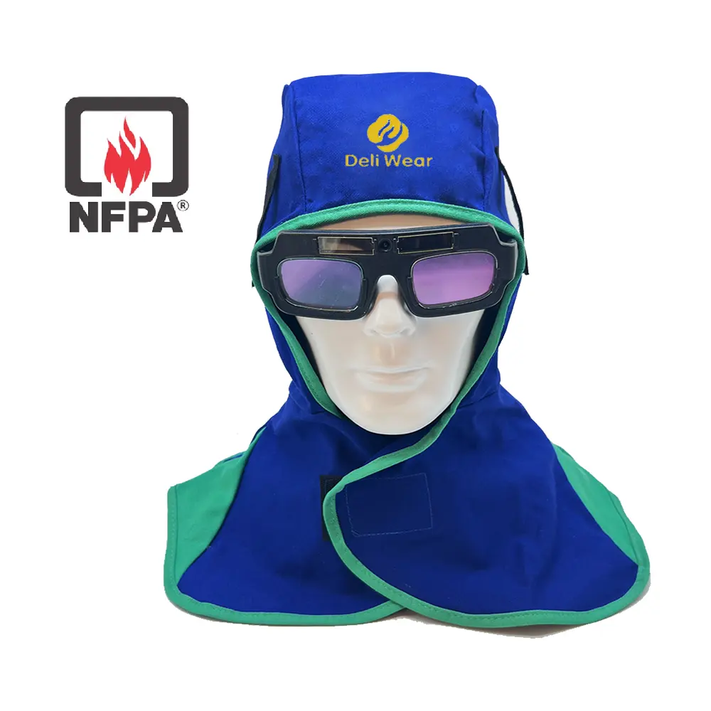 Kaynak şapkalar aksesuarları NFPA2112 sertifikalı FR kaynak kaput nefes pamuk yapılmış alev geciktirici kaynak sert şapka astar