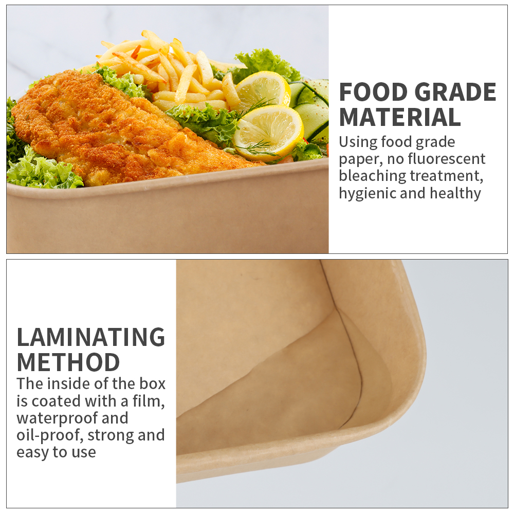 factory supply disposable eco friendly brown paper food packing container