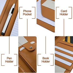 人造皮革padfolio整理器将文件夹与笔记大小的书写笔记本结合在一起 - Product Image 3