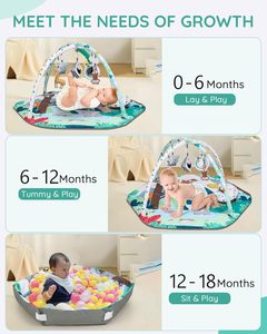<span class=keywords><strong>Tapis</strong></span> <span class=keywords><strong>de</strong></span> jeu pour bébé 4-en-1 <span class=keywords><strong>Tapis</strong></span> <span class=keywords><strong>de</strong></span> jeu pour bébé avec 6 jouets <span class=keywords><strong>Tapis</strong></span> rampants réglables pour le <span class=keywords><strong>sol</strong></span> Convient aux nourrissons âgés <span class=keywords><strong>de</strong></span> 0 à 18 mois - Product Image 3