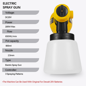 <span class=keywords><strong>Pistola</strong></span> <span class=keywords><strong>de</strong></span> Pintura Eléctrica Inalámbrica Electric Goddess para Recubrimiento <span class=keywords><strong>de</strong></span> Muebles <span class=keywords><strong>de</strong></span> Automóvil, Aerógrafo Portátil, Pulverizador para Batería <span class=keywords><strong>Dewalt</strong></span> 20V Pin - Product Image 2