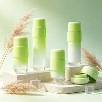 Ensemble de flacons cosmétiques en verre dégradé en forme de capsule, flacon pompe à lotion mat 50g, pot à crème, emballage cosmétique avec logo couleur personnalisée