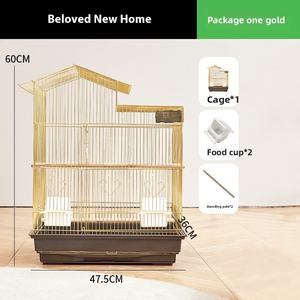 Papağanlar için lüks üreme kafesi altın kuş kafesi kaplan cilt siyah Phoenix evi kolay temiz düğme Metal canlı için - Product Image 6