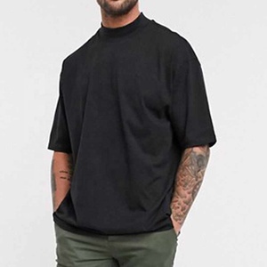 Camiseta de Lujo con Logotipo Personalizado al por Mayor, Camisetas Extra Grandes, Camisetas Lisas 100% Algodón, Camiseta Negra Gruesa para Hombre - Product Image 1