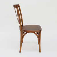 Chaise de salle à manger vintage en bois massif à dossier croisé, en hêtre massif, empilable, pour restaurant, café, événements et mariages