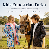 Parka imperméable pour enfants, doublée de polaire Sherpa, robe de change personnalisée, manteau d'extérieur imprimé pour l'équitation et le camping