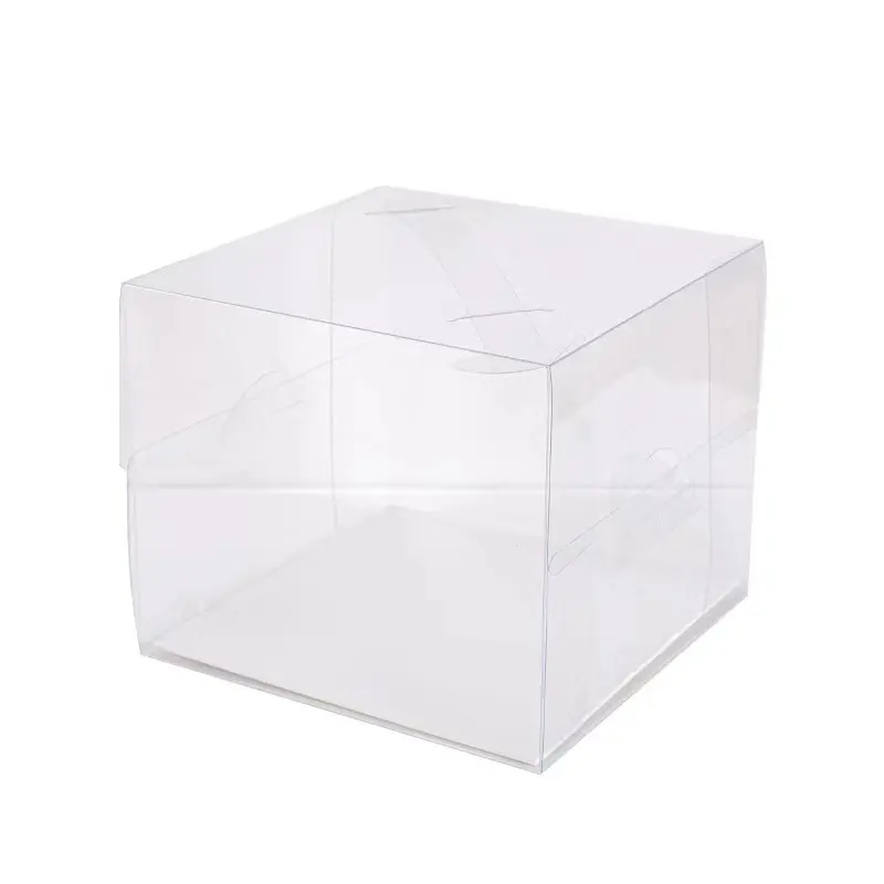 Imee 2'' 3'' 4" 5'' Plastic Clear Transparent Small Mini Cake Box With Handle Party Sweet Dessert Box Gift box