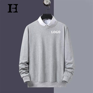 เสื้อสเวตเชิ้ตแขนยาวคอกลมผู้ชาย ราคาดีที่สุด ผลิตตามสั่งจากโรงงาน สำหรับฤดูใบไม้ร่วงและฤดูหนาว สีพื้น - Product Image 1