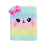 Mini Carnet Mignon Kawaii pour Filles, Carnet de Notes en Peluche Douce, à Reliure Cousue, Motif Animal de Dessin Animé, Idée Cadeau pour Enfants