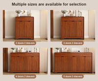 Zapatero de Madera Maciza de Gran Capacidad, Mueble de Almacenamiento para Balcón, Zapatero Económico para la Entrada del Hogar