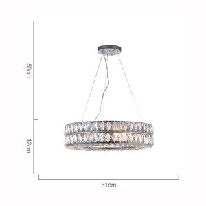 Mejor opción moderno K9 de cristal de hierro Decoración de casa redondo de cromo de candelabro de restaurante - Product Image 5