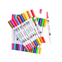 Nouveau stylo pinceau aquarelle double pointe noir et blanc 12/24/36/48/72/120 couleurs