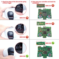 Juego completo de botones frontales y de opciones personalizados de plástico rojo cromado para controlador, con D-pad, gatillos R1 L1 R2 L2 y botones de compartir, para impresión 3D DIY