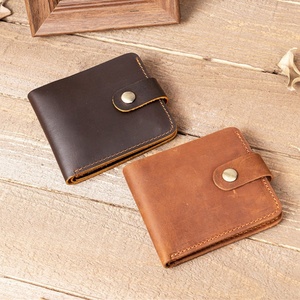 Vintage Genuine Leather Crazy Horse Leather <b>Card</b> <b>Holder</b> <b>Wallet</b> Men Bifold Slim Coin Purse <b>Wallet</b> - Product Image 6