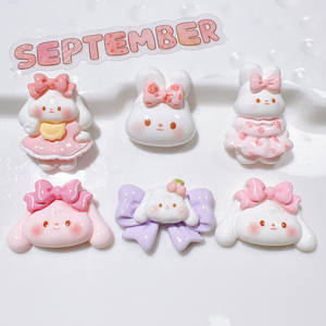 Mode Belle Mignon Animal Chien Arc Résine Cabochon Résine Charmes Pour Cadeau <span class=keywords><strong>Miniature</strong></span> Fée Jardin Décoration - Product Image 3